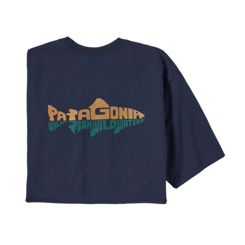 Patagonia Wild Waterline Pocket Responsibili-Tee M New Navy
