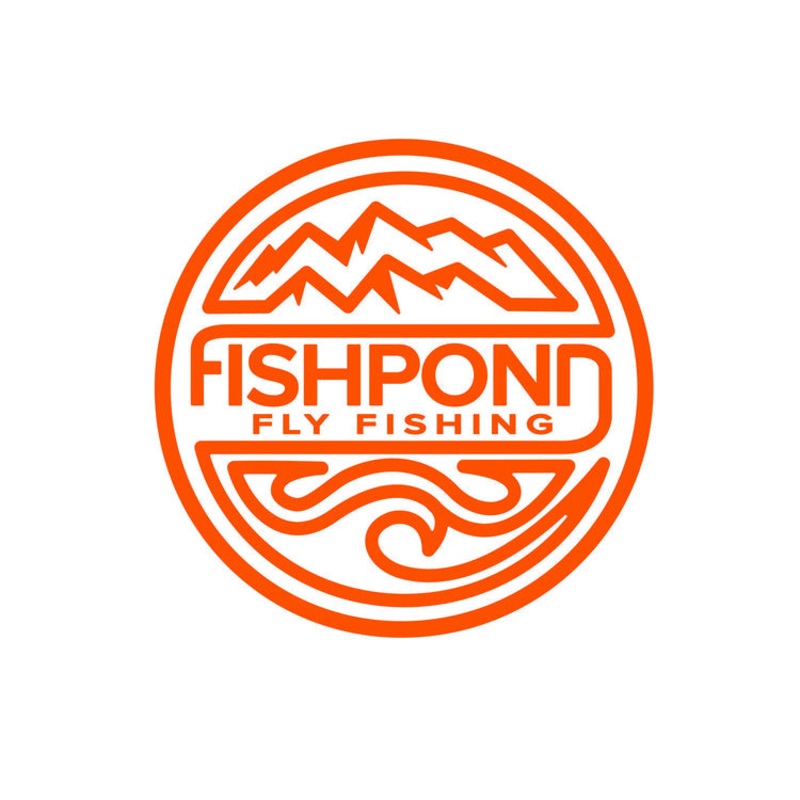 Fishpond Thermal Die Cut Sticker- Headwater 4.5" - Orange