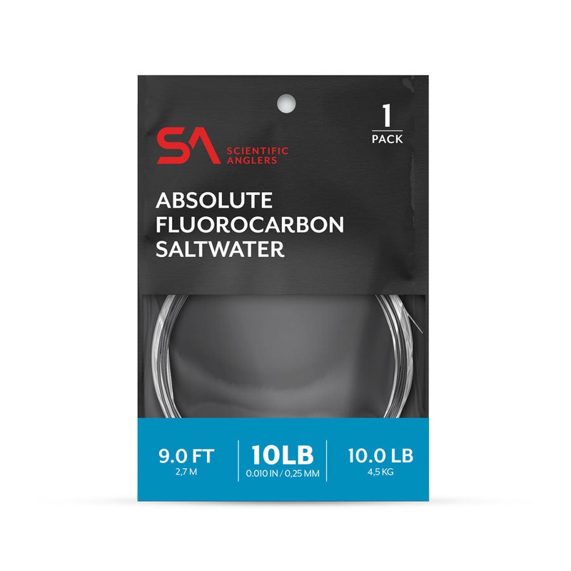 Scientific Anglers ABSOLUTE FLUOROCARBON SALTWATER - 9' - SINGLE PACK 10LB  -  CLEAR