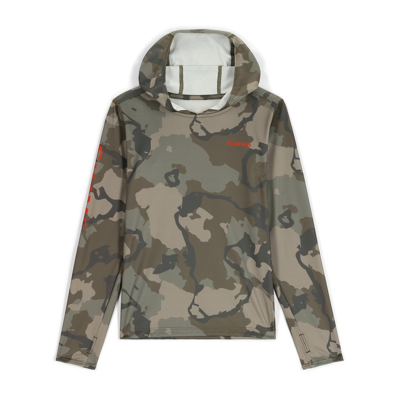 Simms Kids Solar Tech Hoody S Regiment Camo Olive Drab