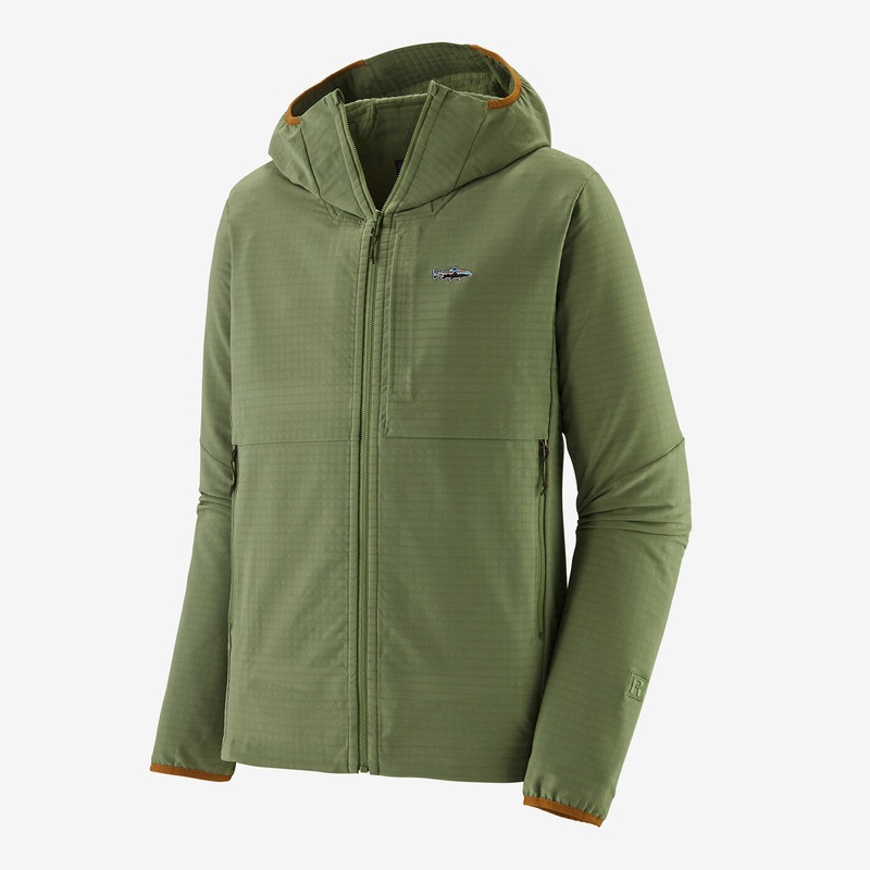 Patagonia R1 TechFace Fitz Roy Trout Hoody L Terrain Green