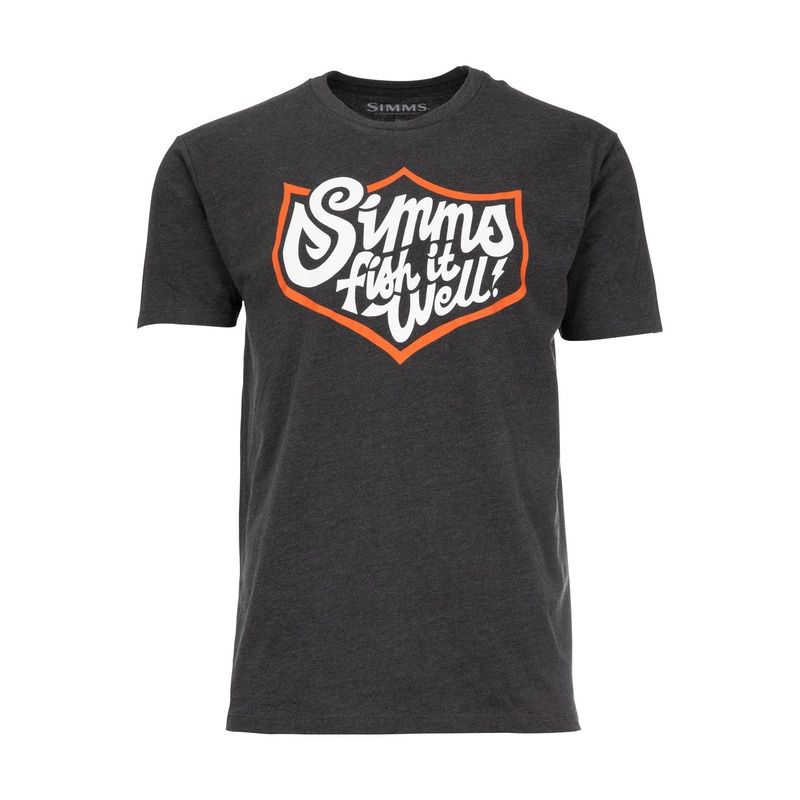 Simms Fish It Well Badge T-Shirt M Charcoal Heather