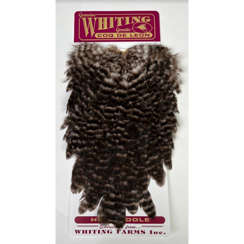 Whiting Farms Coq de Leon Hen Saddle Grizzly