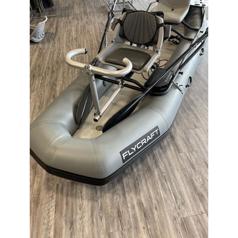 FLYCRAFT INFLATABLE FISHING BOAT: STEALTH FISHERMAN PACKAGE (2 MAN) Raft & Motor Package