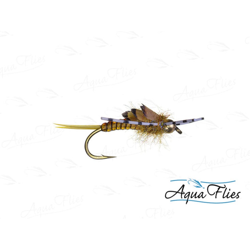 Aqua Beadhead Purple Leg Golden Stone 10