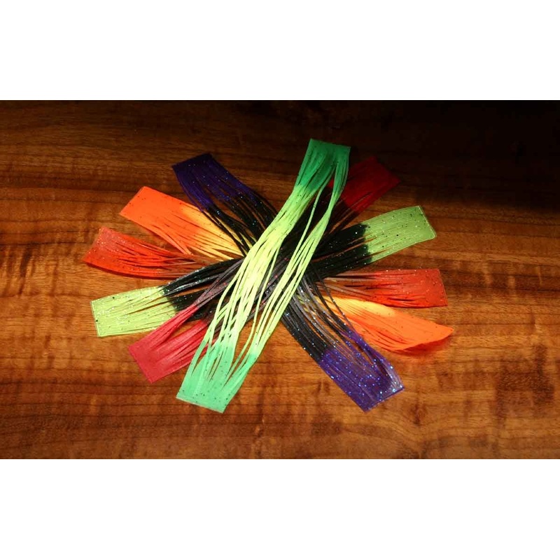Hareline Crazy Legs Hot Tipped Black/Fluorescent Orange Tipped