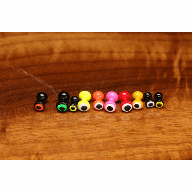 Hareline Double Pupil Brass Eyes Small Black With White and Black