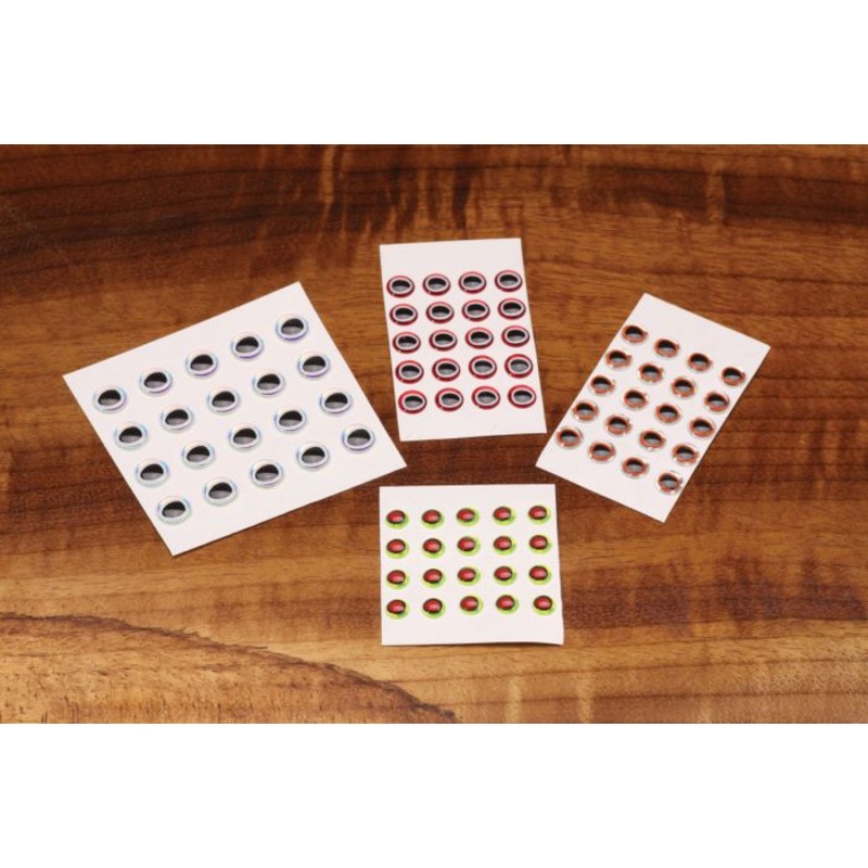 Hareline Oval Pupil 3d Adhesive Eyes 3/16" Orange Black Pupil