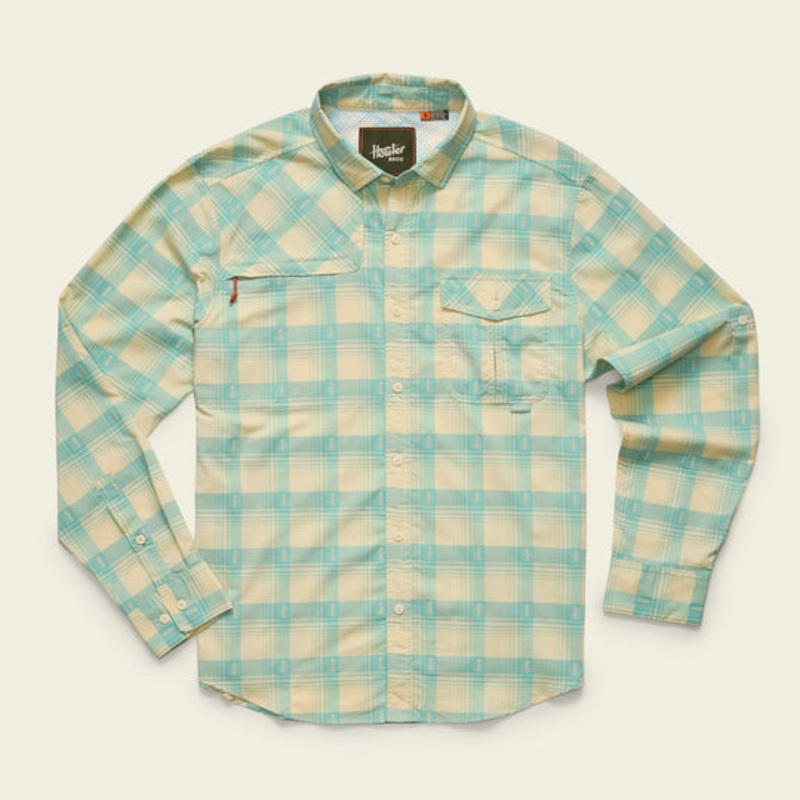 Howler Brothers Matagorda Longsleeve Sheldon Dobby Plaid : Parchment | M