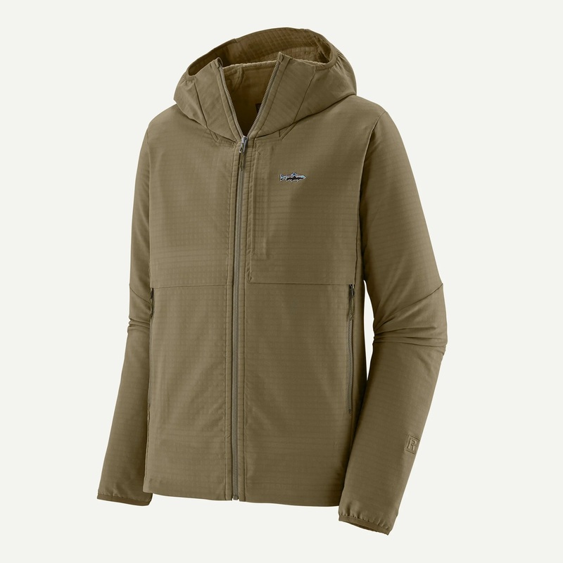 Patagonia R1 TechFace Fitz Roy Trout Hoody - Dark Ash M Dark Ash