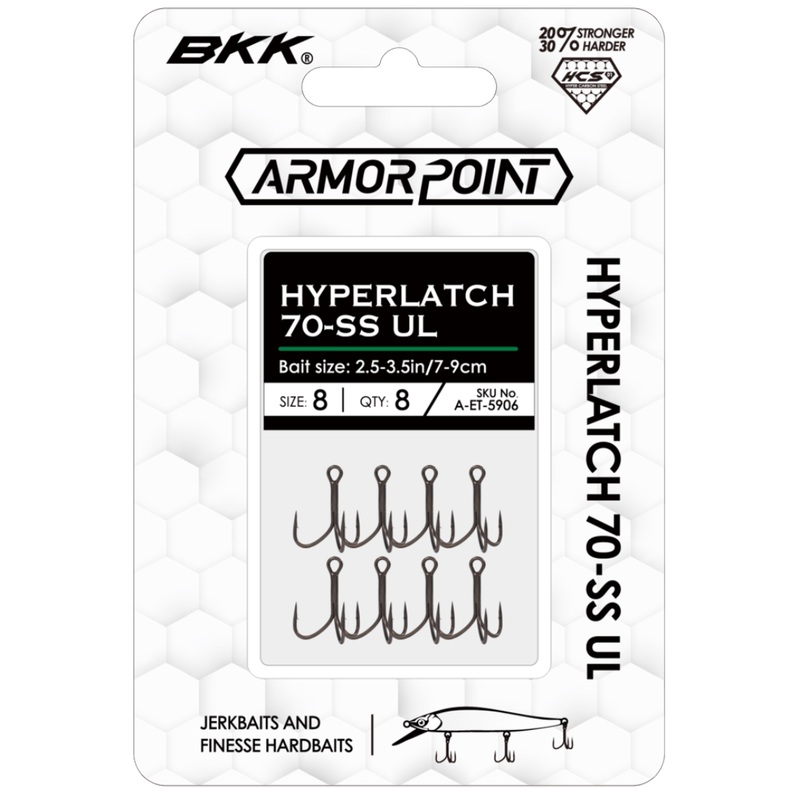 BKK Armor-Point HyperLatch 70-SS UL Treble Hook #2