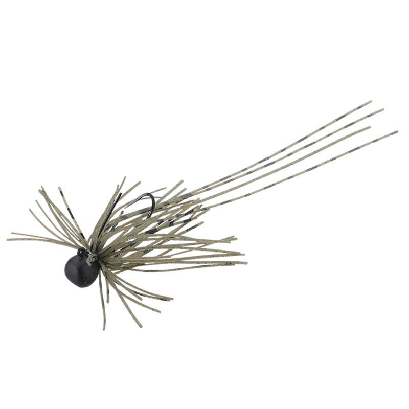 Jackall Shaggy Rubber Jig 2.7g Green Pumpkin Blue Flake