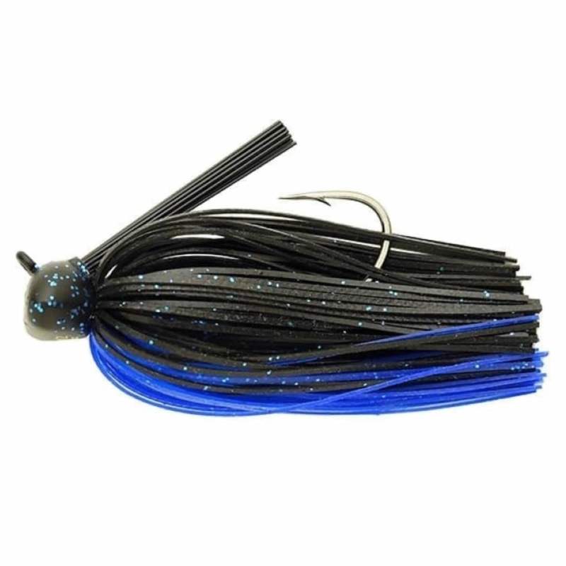 Keitech Crankin' Football Jig 3/8oz Black Blue Flake
