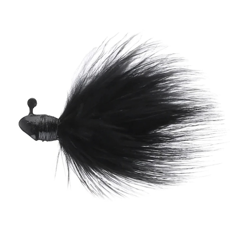 Outkast Tackle Feider Fly Maribou Jig Black 1/8oz