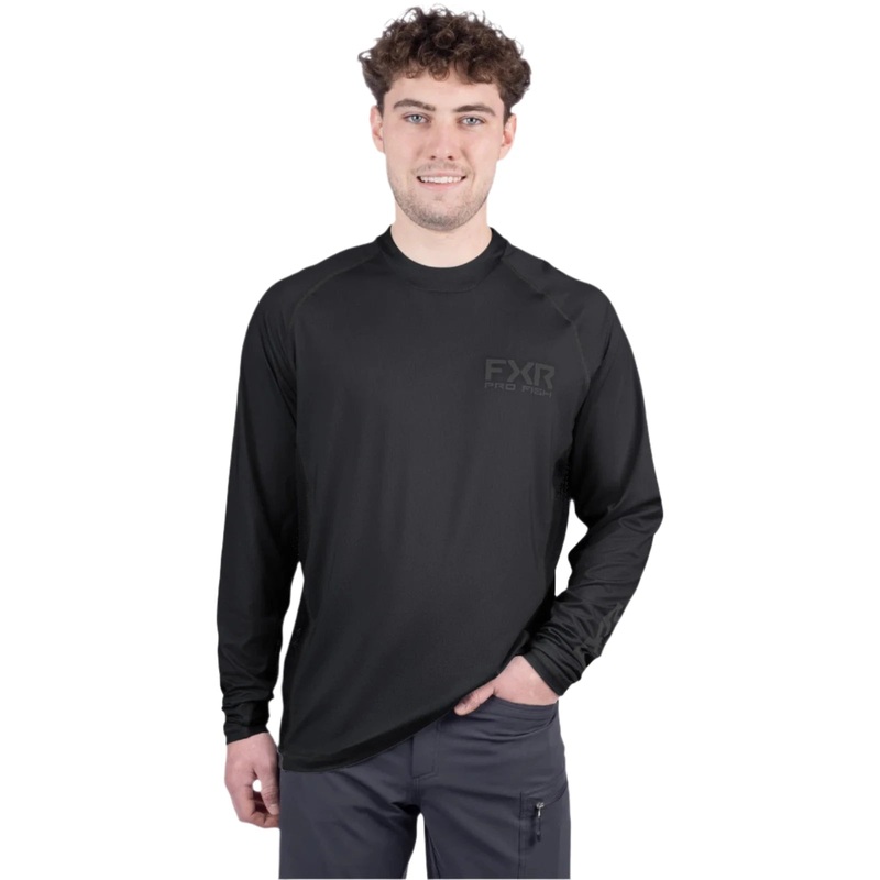 FXR Men's Derby Air UPF Longsleeve Black/Asphalt M