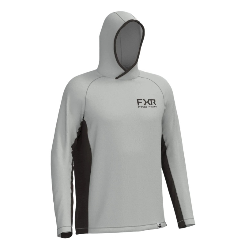 FXR Men's Derby Air UPF Pullover Hoodie Grey/Ashphalt Small