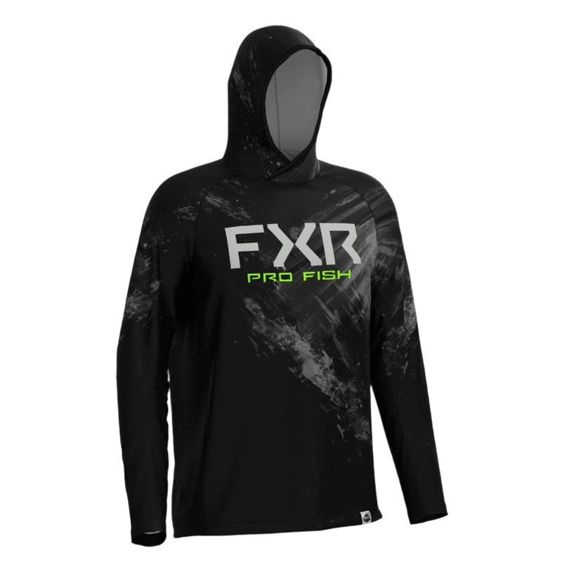 FXR Men's Derby Swell Air UPF Pullover Hoodie Black/ Lime M