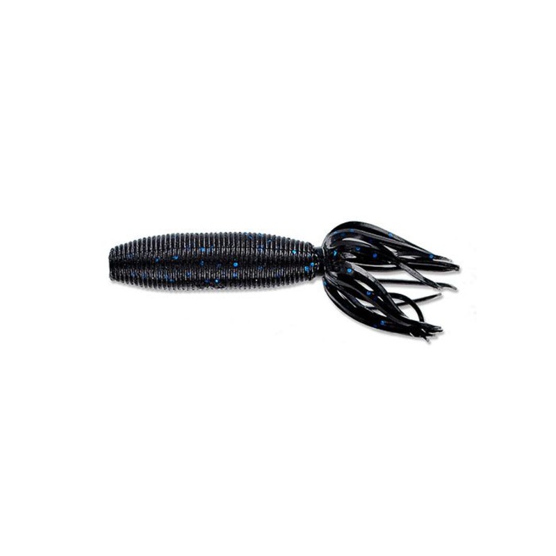 Gary Yamamoto 4" Fat Ika Black w/ Large Blue Flake - 021