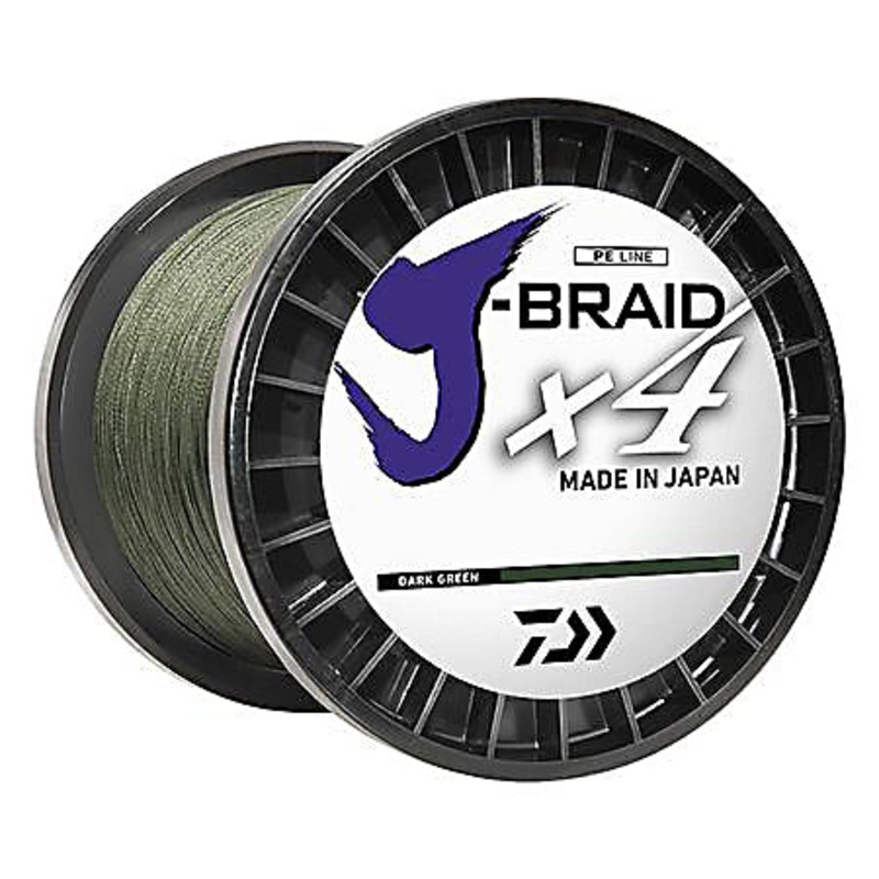 Daiwa J-Braid X4 Bulk Spool Dark Green 10lb 3000yd
