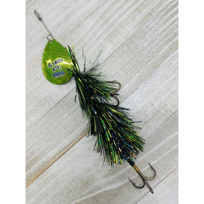 Musky Mayhem Rabid Girl Single Blade Black/ Black Chartreuse