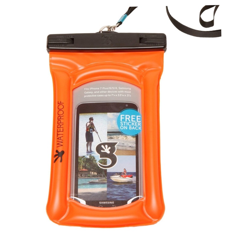 GECKOBRANDS  Float Phone Dry Bag Waterproof Neon_Orange