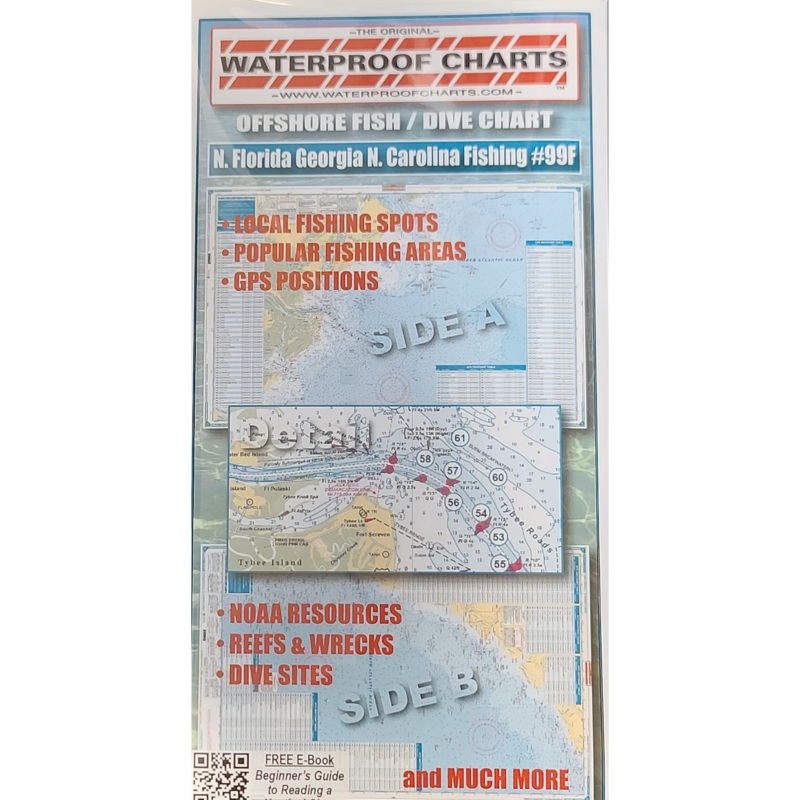 WATERPROOF CHARTS Offshore Fish/Dive Chart: 99F - Florida, Georgia, & N. Carolina
