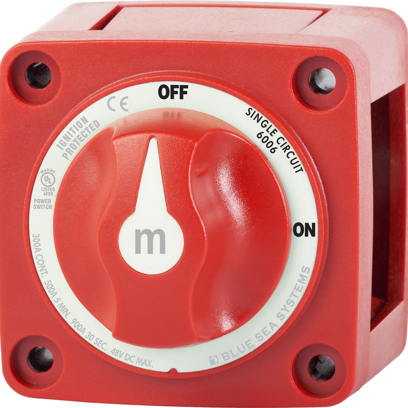 BLUE SEA SYSTEMS 6006 m-Series Mini On-Off Battery Switch with Knob - Red