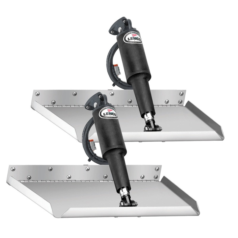 LENCO MARINE 12" x 9" Edge Mount Trim Tab Kit without Switch Kit -12V