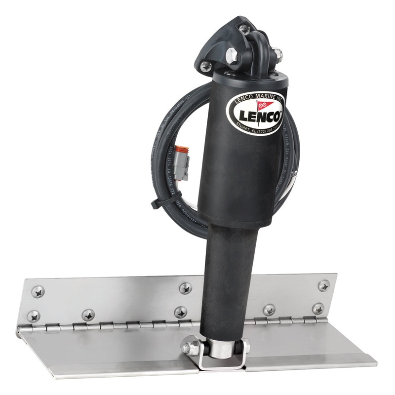 LENCO MARINE 4" x 12" Limited Space Trim Tab Kit w/o Switch Kit -12V - Standard Finish - Short Actuator
