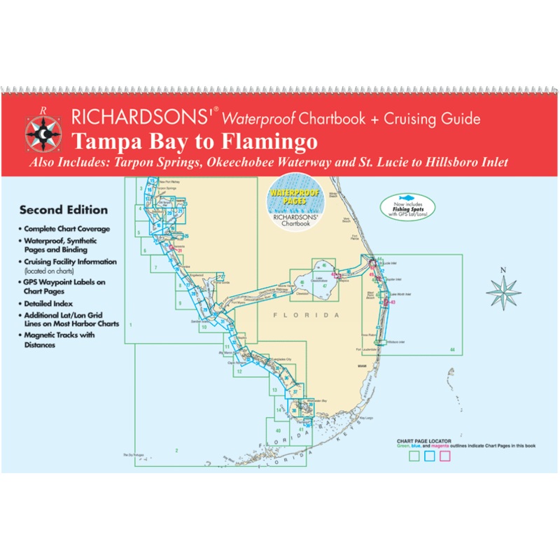 MAPTECH Waterproof Chartbook + Cruising Guide: Tampa Bay to Flamingo, 2nd Ed.