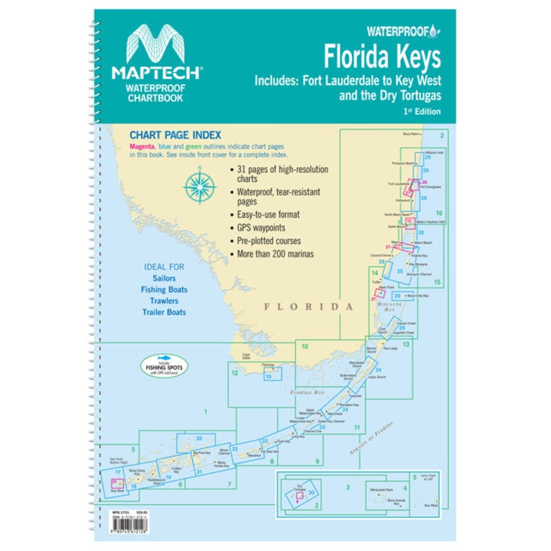 MAPTECH Waterproof Chartbook - Florida Keys, 1st Ed.