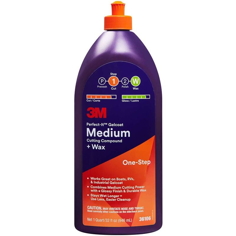 3M Perfect-It Gelcoat Medium Cutting Compound + Wax