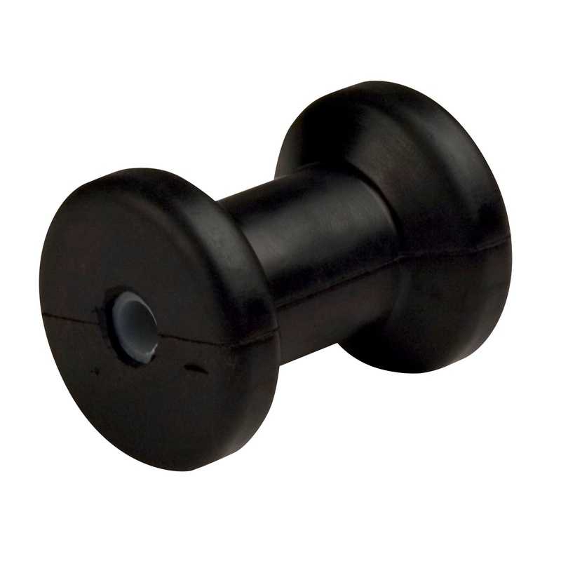 C.E. SMITH 4" Spool Roller Black Natural Rubber, 1/2" Shaft