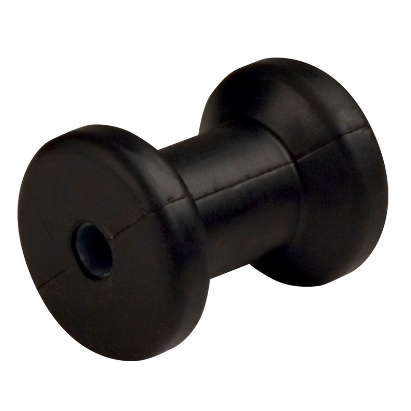 C.E. SMITH 4" Spool Roller Black Natural Rubber, 5/8" Shaft