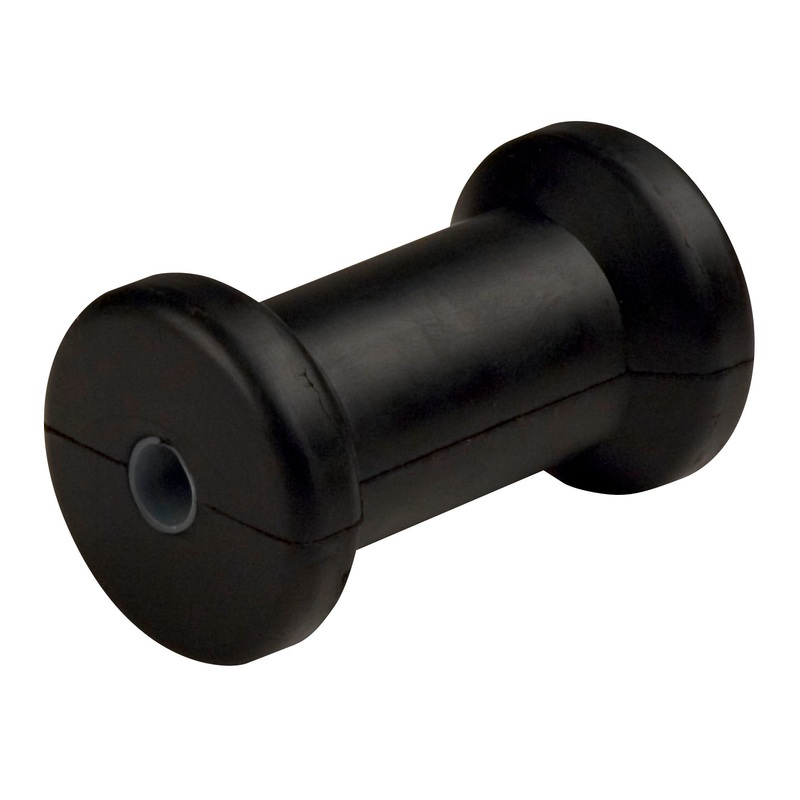 C.E. SMITH 5" Spool Roller Black Natural Rubber, 5/8" Shaft