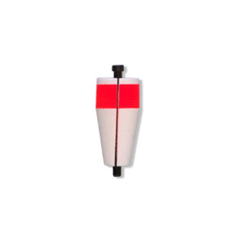 COMAL TACKLE Glo-Top Popping Float - Non-Weighted Slotted White & Red 2"