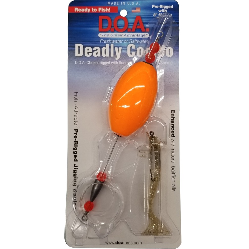 DOA Deadly Combo Oval - Clacker with 3" Shrimp NiteGlow