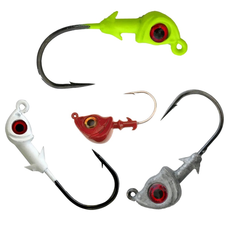 DOA Lures C.A.L. Short Shank Jig Heads Chartreuse/Red Eye 8-Jan