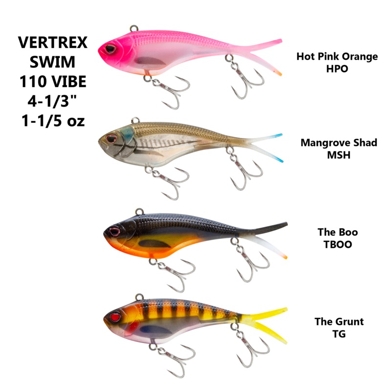 NOMAD DESIGN VERTREX SWIM 110 VIBE 4-1/3" - 1-1/5OZ HOT_PINK_ORANGE_HPO