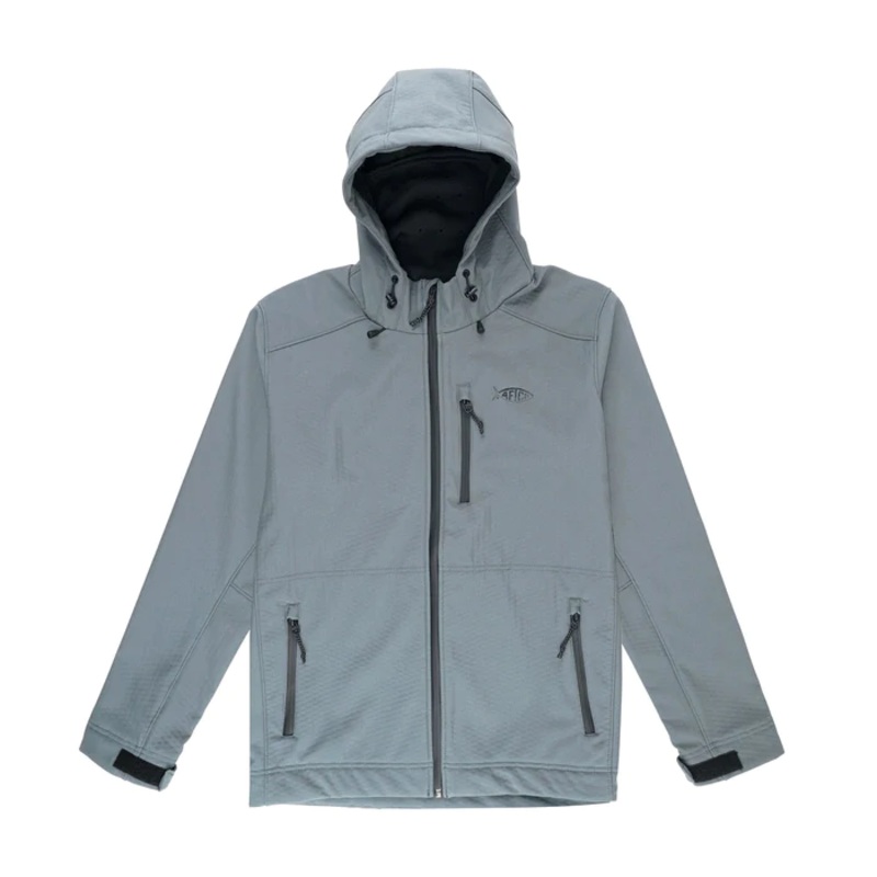 AFTCO Reaper Windproof Zip up Fishing Rain Jacket - Charcoal Small