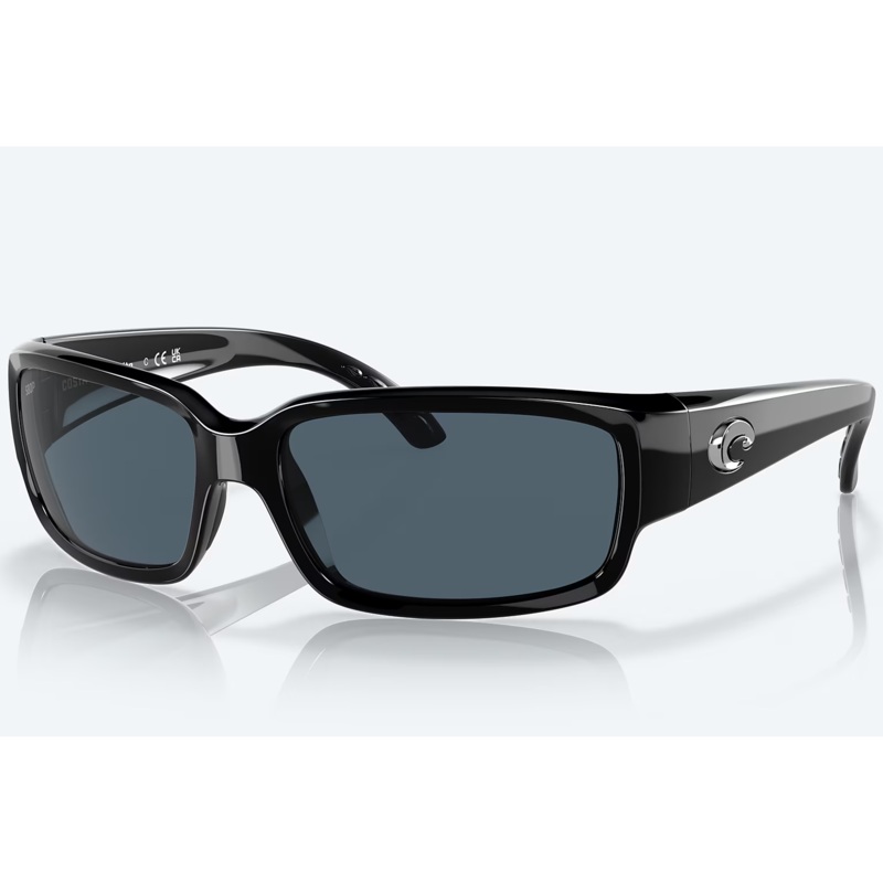 COSTA Sunglasses Caballito Shiny Black Frame/Gray Polarized Polycarbonate 580P