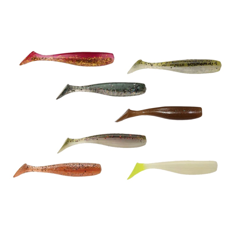 DOA Lures C.A.L. 3" Shad Tail - 12 pk Glow/Chartreuse Tail