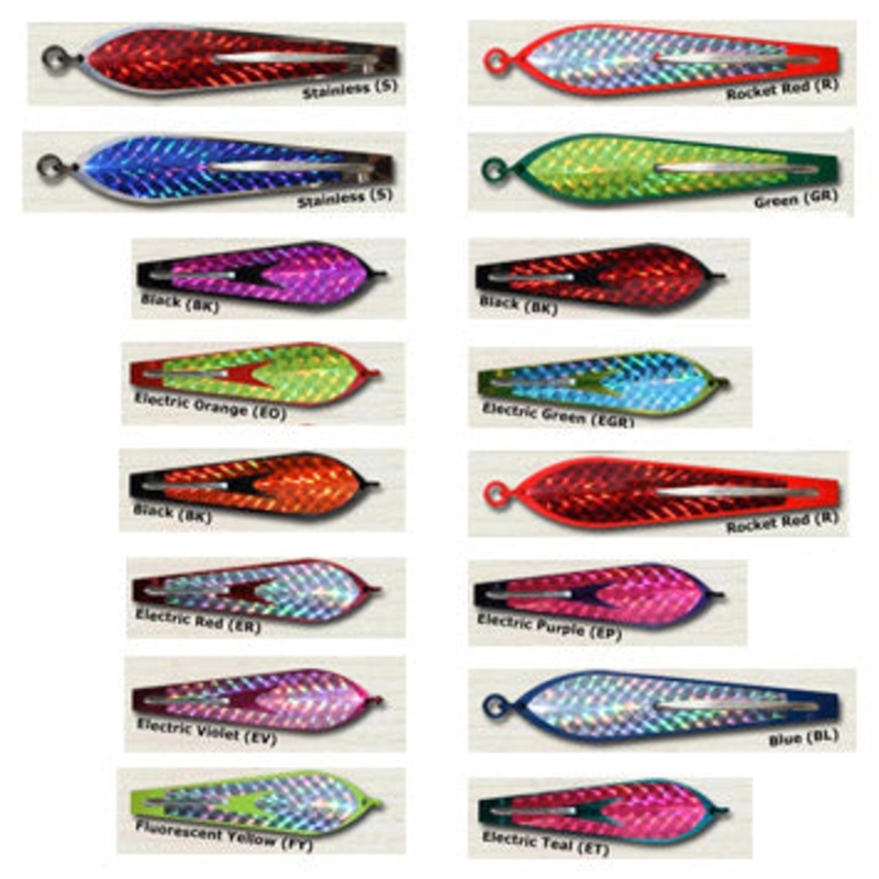 HUNTINGTON Drone Spoons - Color Coated - 3 1/2" Stainless Steel/Red Flash Scale
