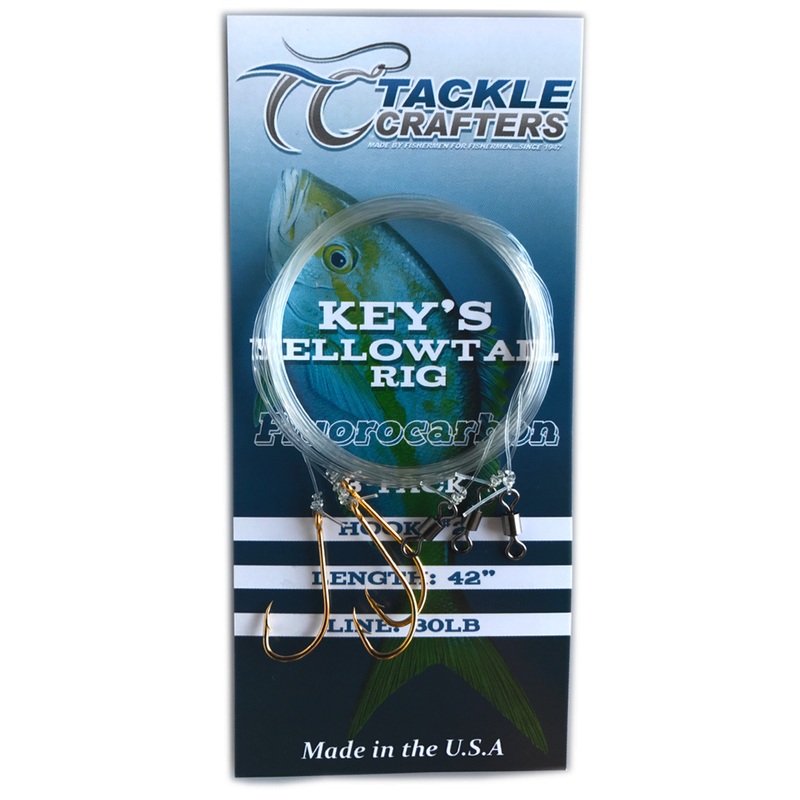 TACKLE CRAFTERS Keys Yellowtail Snapper Fluorocarbon Rig 3 Pack