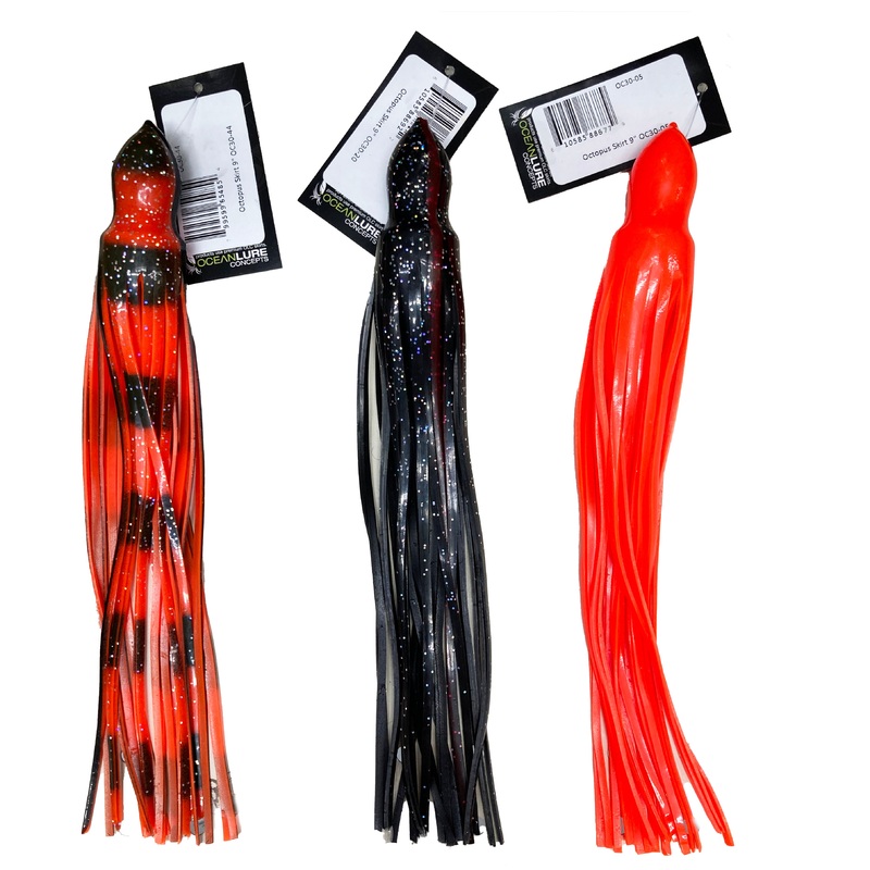 FATHOM OFFSHORE OC Trolling Lure Skirt Black w/flakes & Red Vein