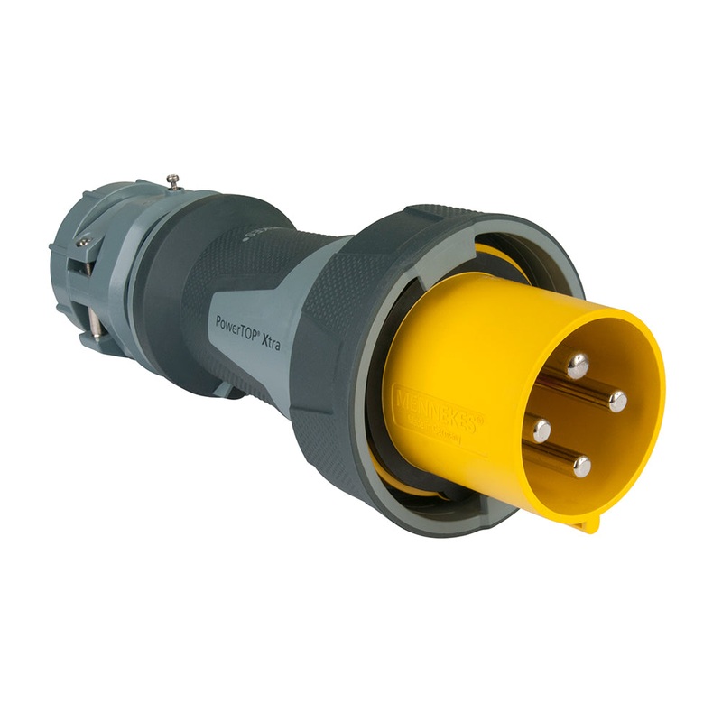 HUBBELL 100A Marine Grade Yellow Male Plug 125/250V - 3-Pole 4-Wire Grounding