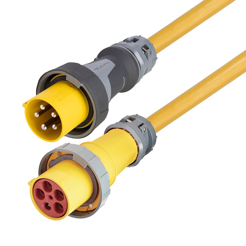 MARINCO 100 Amp 120/208V 4-Pole, 5-Wire Shore Power Cable Cordset (No Neutral Wire) 75 Male/Female
