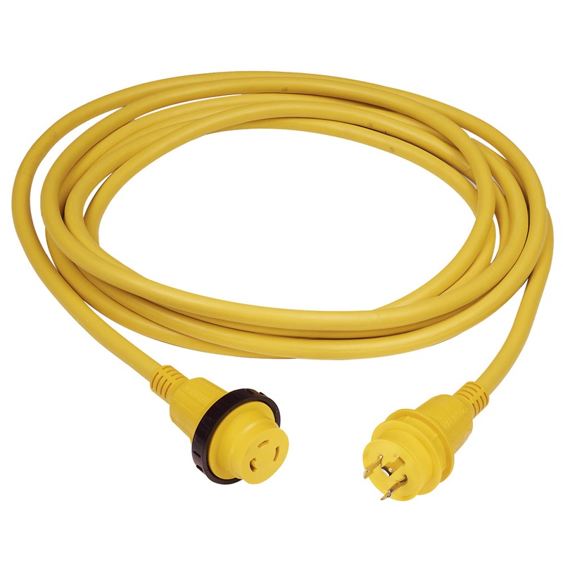 MARINCO 30A 25' Molded Cordset - 125V - Yellow