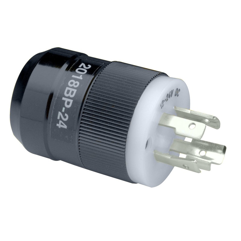 MARINCO 4-Wire 12/24V Male Trolling Motor Plug: Black