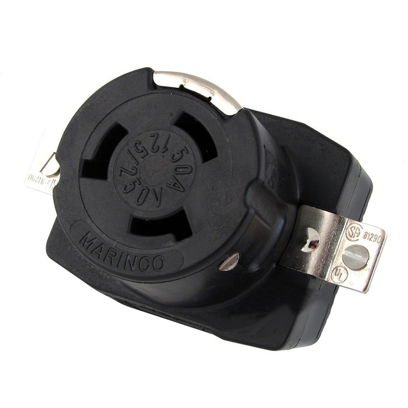 MARINCO 6369CR 125/250V 50Amp Wire Dockside Receptacle